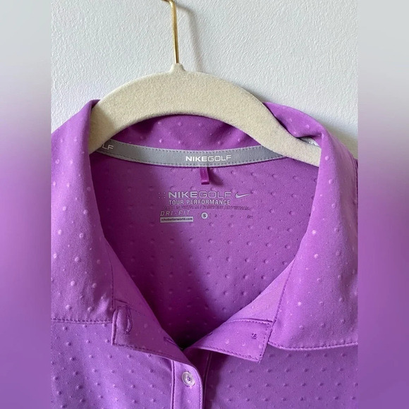 Nike Pro Golf Tour Performance Dri-Fit Short Sleeve Dotted Polo Size S - Picture 4 of 7